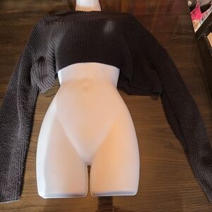 Reversible Cropped Sweater Open Back With Tie Or Open Front With Tie Size Xl